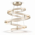 Hanglamp in goudkleur met een spiralen ontwerp van acryl en metalen onderdelen 45 x 45 x 120cm