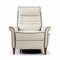 Relaxfauteuil met verstelbare rugleuning en voetensteun van stof in crème 80 x 80 x 100cm