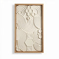 Decoratieve wandplaat van keramiek met houten lijst 30 x 20 x 4 cm