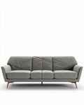 Grijs stoffen bank met geometrisch patroon 200 x 90 x 85 cm